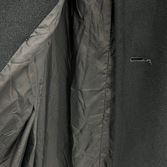 Jill Jr. MEDIUM American VINTAGE 70s Black Wool Blend Opera Over Trench Coat - Picture 8 of 12